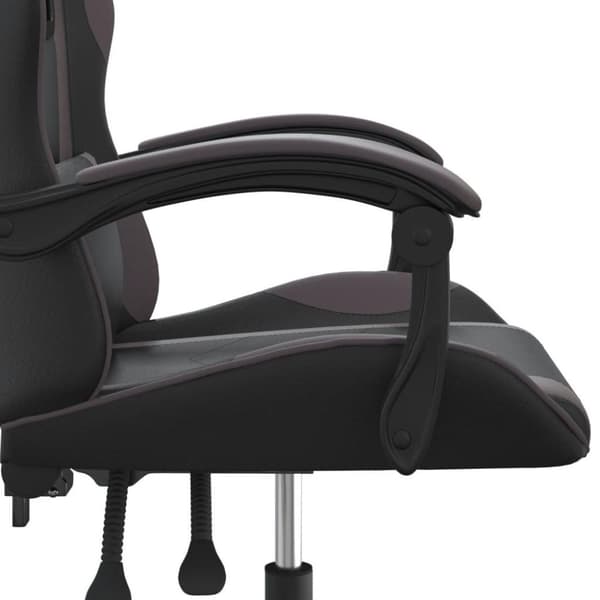 vidaXL drejelig gamingstol kunstlæder sort og grå