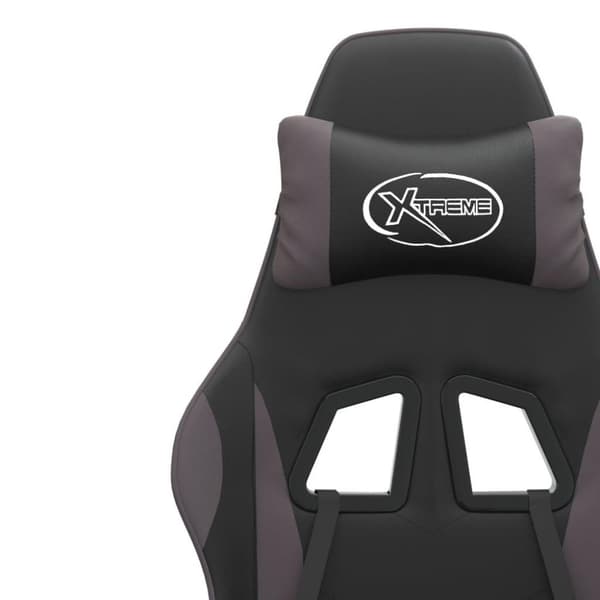 vidaXL drejelig gamingstol kunstlæder sort og grå