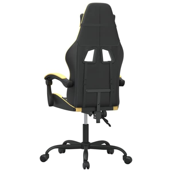 vidaXL Snurrbar gamingstol svart och guld konstläder