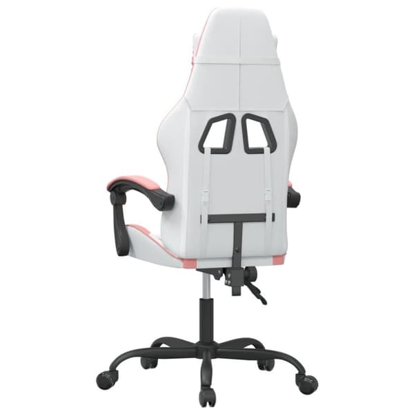 vidaXL Gamingstol vit och rosa konstläder