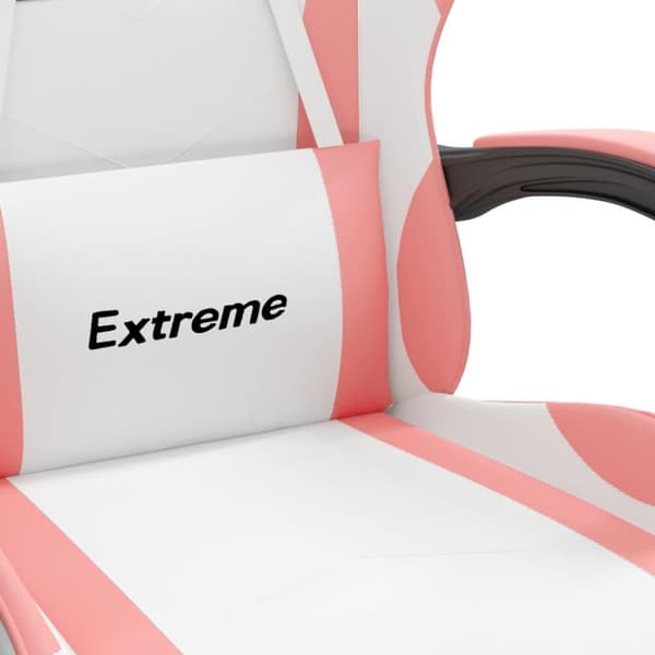 vidaXL Gamingstol vit och rosa konstläder