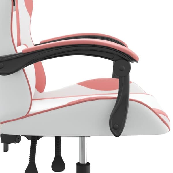 vidaXL Gamingstol vit och rosa konstläder