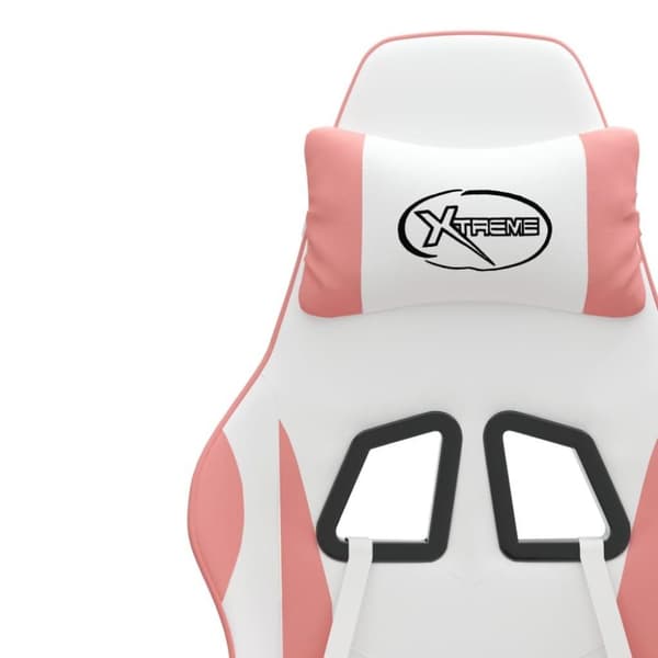vidaXL Gamingstol vit och rosa konstläder