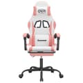 Miniatyrbillede 3 af 11: vidaXL drejelig gamingstol med fodstøtte kunstlæder hvid og pink