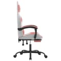 Miniatyrbillede 4 af 11: vidaXL drejelig gamingstol med fodstøtte kunstlæder hvid og pink
