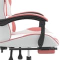 Miniatyrbillede 8 af 11: vidaXL drejelig gamingstol med fodstøtte kunstlæder hvid og pink