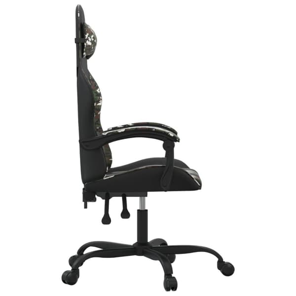 vidaXL Snurrbar gamingstol svart och kamouflage konstläder