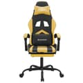 Miniatyrbild 3 av 11: vidaXL Snurrbar gamingstol med fotstöd svart och guld konstläder