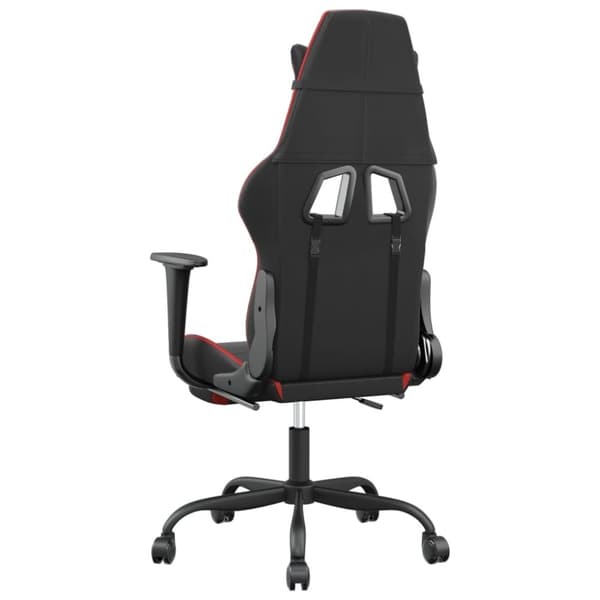 vidaXL Gamingstol med fotstöd svart och röd konstläder