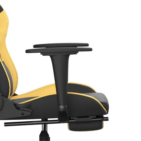 vidaXL gamingstol med fodstøtte kunstlæder sort og guldfarvet