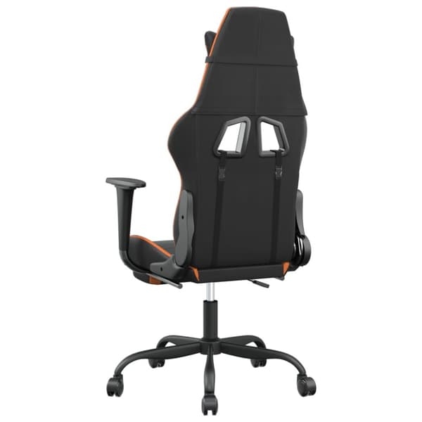 vidaXL gamingstol med fodstøtte kunstlæder sort og orange