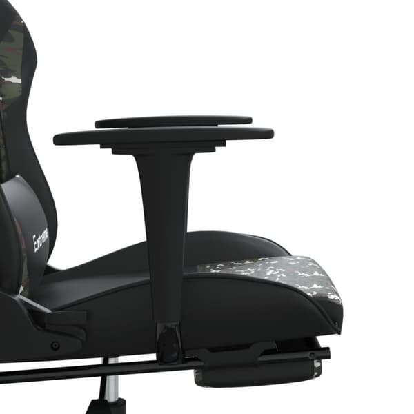 vidaXL gamingstol med fodstøtte kunstlæder sort og camouflage