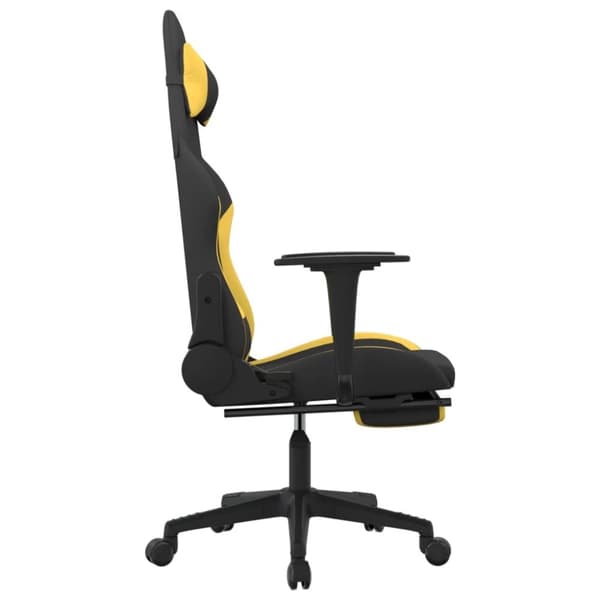 vidaXL gamingstol med fodstøtte stof sort og gul