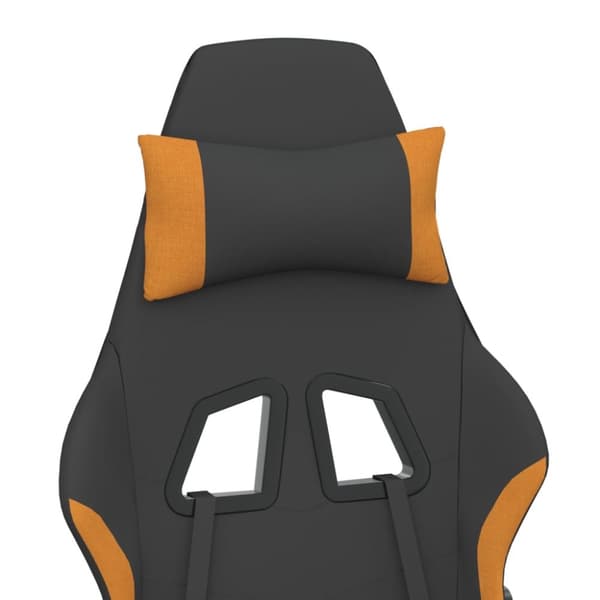 vidaXL gamingstol med fodstøtte stof sort og orange