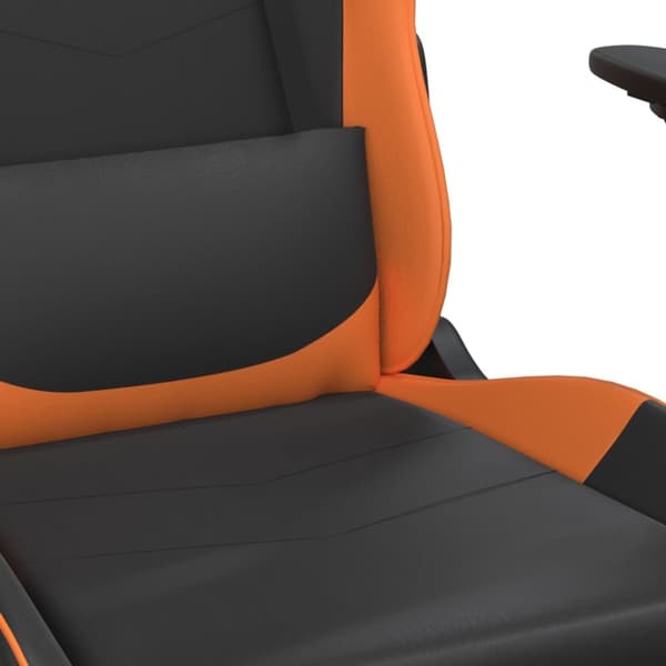vidaXL Gamingstol med fotstöd svart och orange konstläder