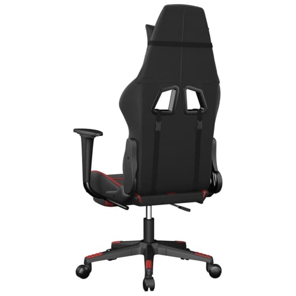 vidaXL Gamingstol med fotstöd svart och röd konstläder