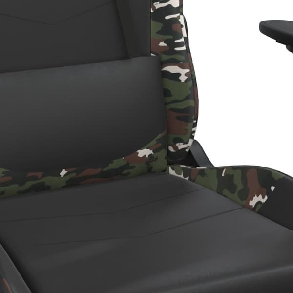 vidaXL Gamingstol med fotstöd svart och kamouflage konstläder