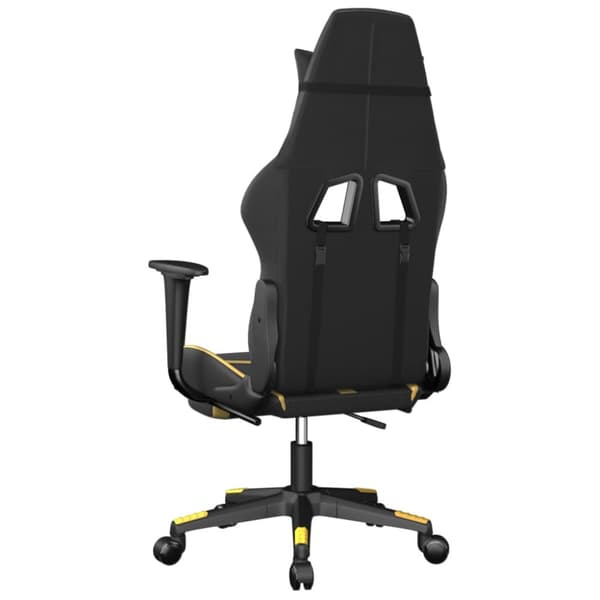 vidaXL Gamingstol med fotstöd svart och guld konstläder