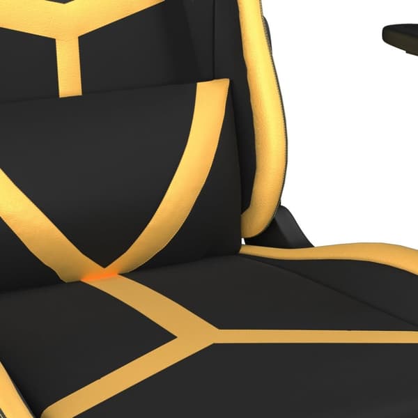 vidaXL Gamingstol med fotstöd svart och guld konstläder