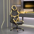 Miniatyrbild 1 av 11: vidaXL Gamingstol med fotstöd svart och guld konstläder