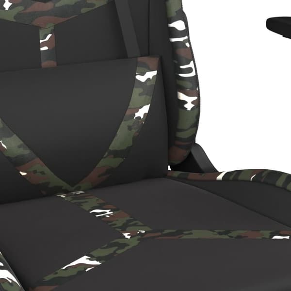 vidaXL Gamingstol med fotstöd svart och kamouflage konstläder