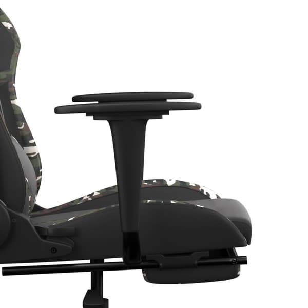 vidaXL Gamingstol med fotstöd svart och kamouflage konstläder