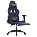 Miniatyrbild 6 av 11: vidaXL Gamingstol med fotstöd svart och blå konstläder