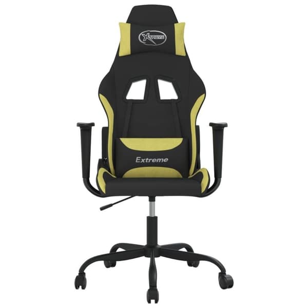 vidaXL Gamingstol svart och ljusgrön tyg