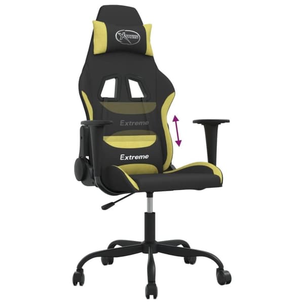 vidaXL Gamingstol svart och ljusgrön tyg