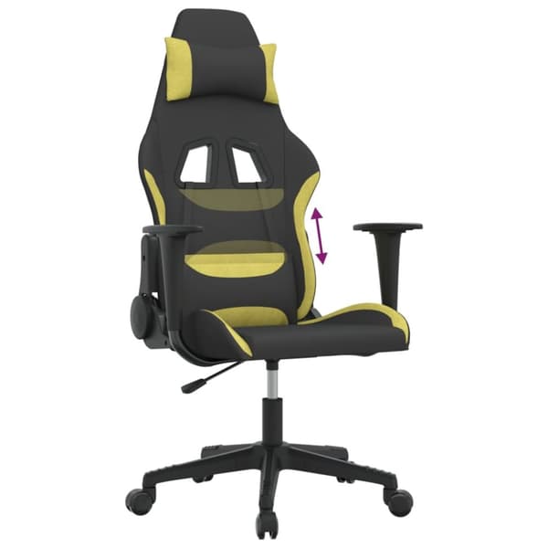 vidaXL Gamingstol svart och ljusgrön tyg