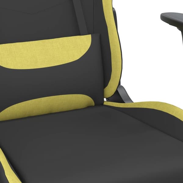 vidaXL Gamingstol svart och ljusgrön tyg
