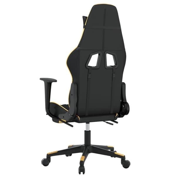 vidaXL Gamingstol med fotstöd svart och guld konstläder