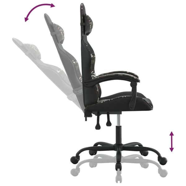 vidaXL Gamingstol svart och kamouflage konstläder