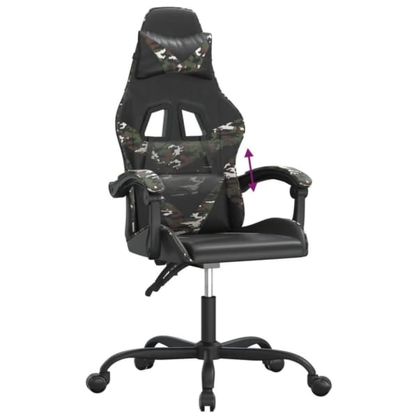 vidaXL Gamingstol svart och kamouflage konstläder