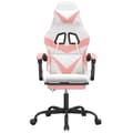 Miniatyrbillede 3 af 11: vidaXL gamingstol med fodstøtte kunstlæder hvid og lyserød