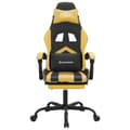 Miniatyrbild 3 av 11: vidaXL Gamingstol med fotstöd svart och guld konstläder