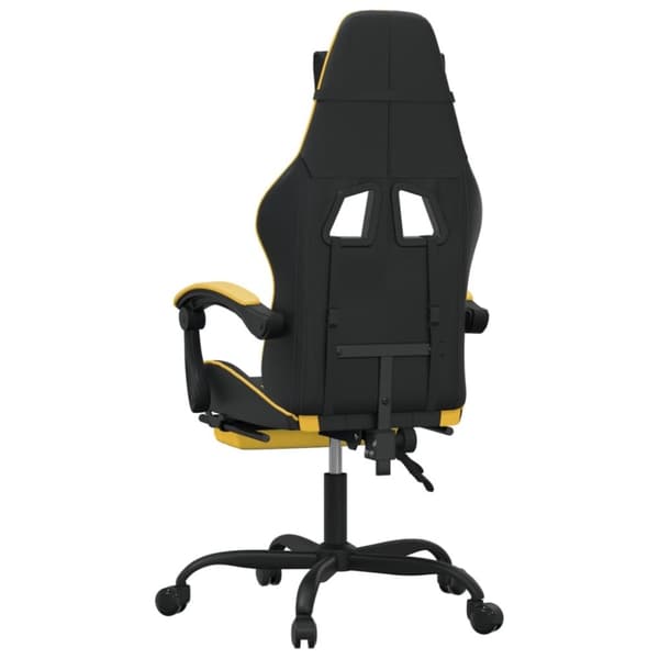 vidaXL Gamingstol med fotstöd svart och guld konstläder