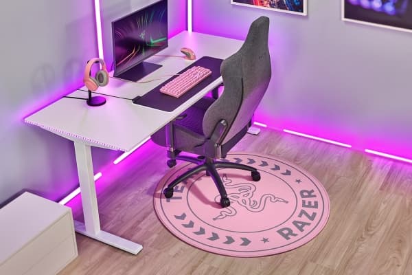 Razer Floor Rug, Tuolimatto, Vaaleanpunainen, Polyesteri, Silikoni, 1200 mm, 1200 mm, 1 kpl