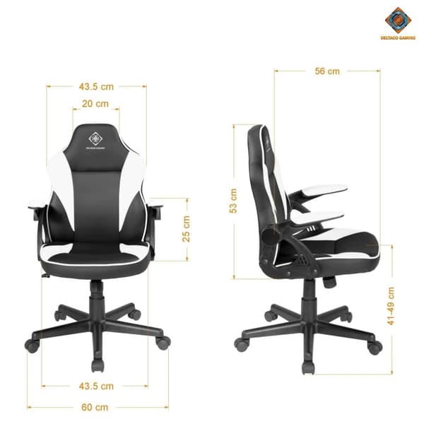 deltaco_gaming DC120 Junior Gaming Chair, kunstskinn, høydejusterbar