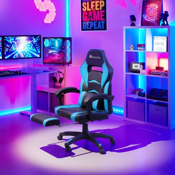 Gamingstol Comodo - svart/azurblå