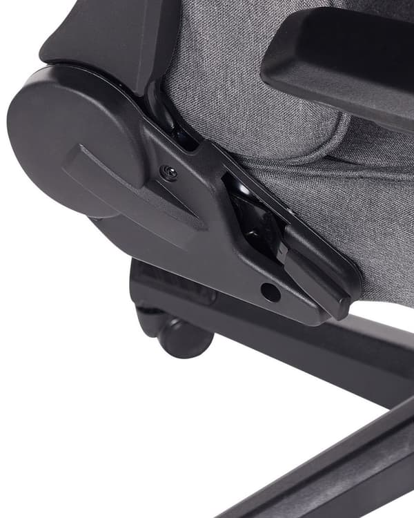Gamingstol Mörkgrå Tyg Vändbar Justerbara Armstöd och Höjd Fotstöd Modern