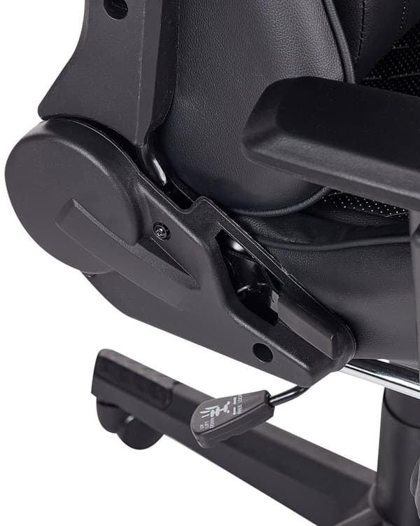 Gamingstol Svart Konstläder Justerbara Armstöd och Höjd Fotstöd Modern design