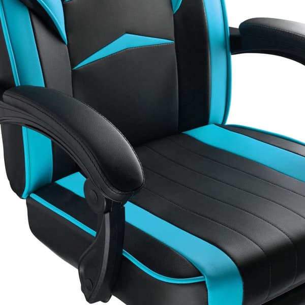 Gamerstol Comodo med fodstøtte - sort/azur