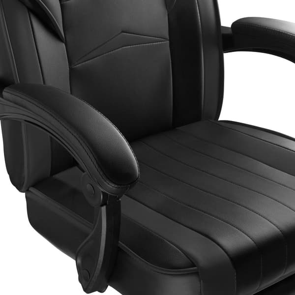 Gamerstol Comodo med fodstøtte - sort/sort
