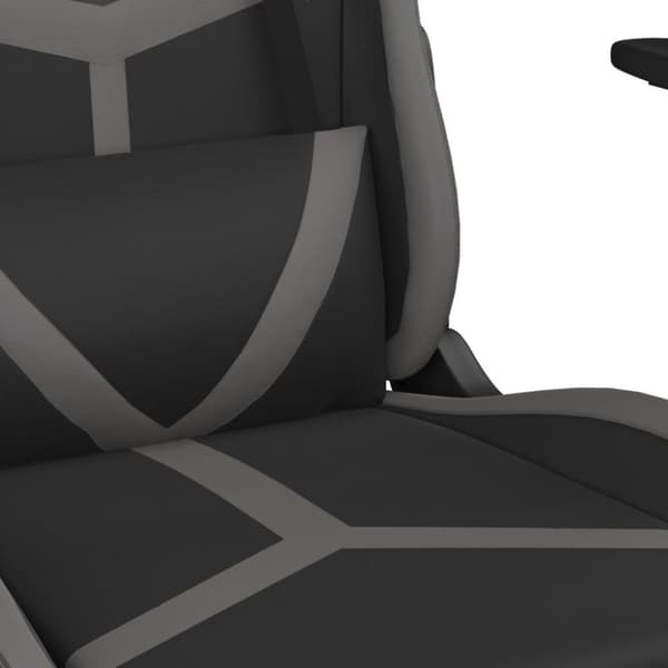 vidaXL gamingstol m. massagefunktion og fodstøtte kunstlæder sort grå