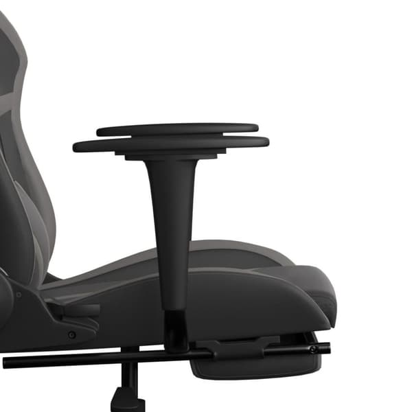 vidaXL gamingstol m. massagefunktion og fodstøtte kunstlæder sort grå