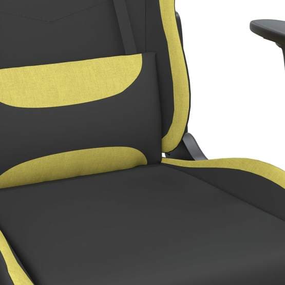 Gamingstol Svart Och Ljusgrön Tyg-1