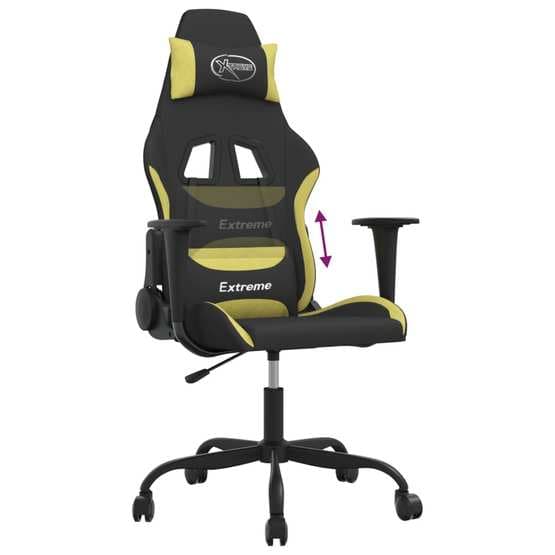 Gamingstol Svart Och Ljusgrön Tyg