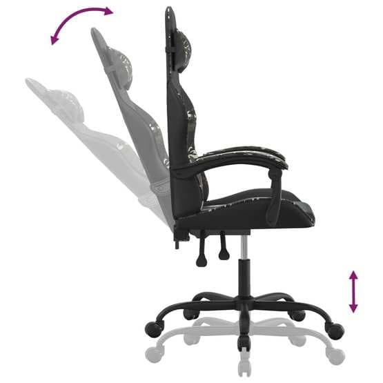 Gamingstol Svart Och Kamouflage Konstläder-3