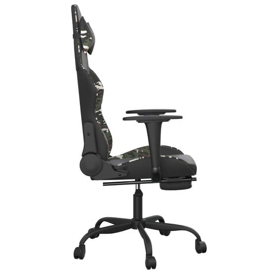 Gamingstol Med Fotstöd Kamouflage Och Svart Konstläder